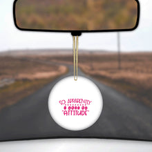 DistinctInk® Hanging Ceramic Christmas Tree Ornament with Gold String - Great Gift / Present - 2 3/4 inch Diameter - So Apparently I Have An Attitude - Pink