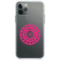 Hot Pink Hearts Mandala Clear Shockproof iPhone Case