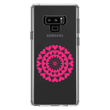 DistinctInk® Clear Shockproof Hybrid Case for Apple iPhone / Samsung Galaxy / Google Pixel - Hot Pink Hearts Mandala