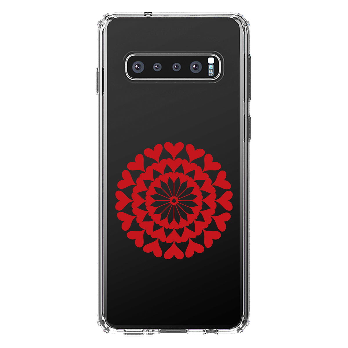Red Hearts Mandala Clear Shockproof iPhone Case, view 16