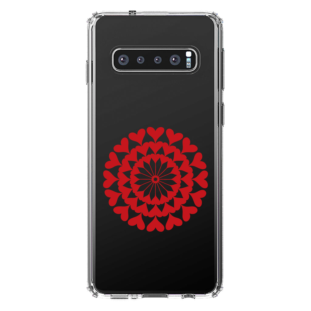 Red Hearts Mandala Clear Shockproof iPhone Case, view 17
