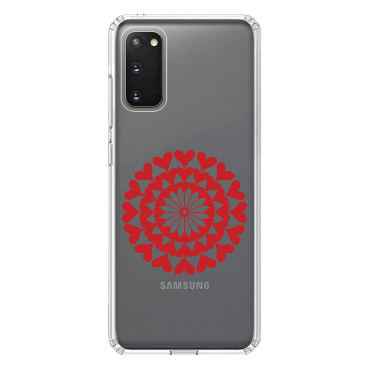 Red Hearts Mandala Clear Shockproof iPhone Case, view 13