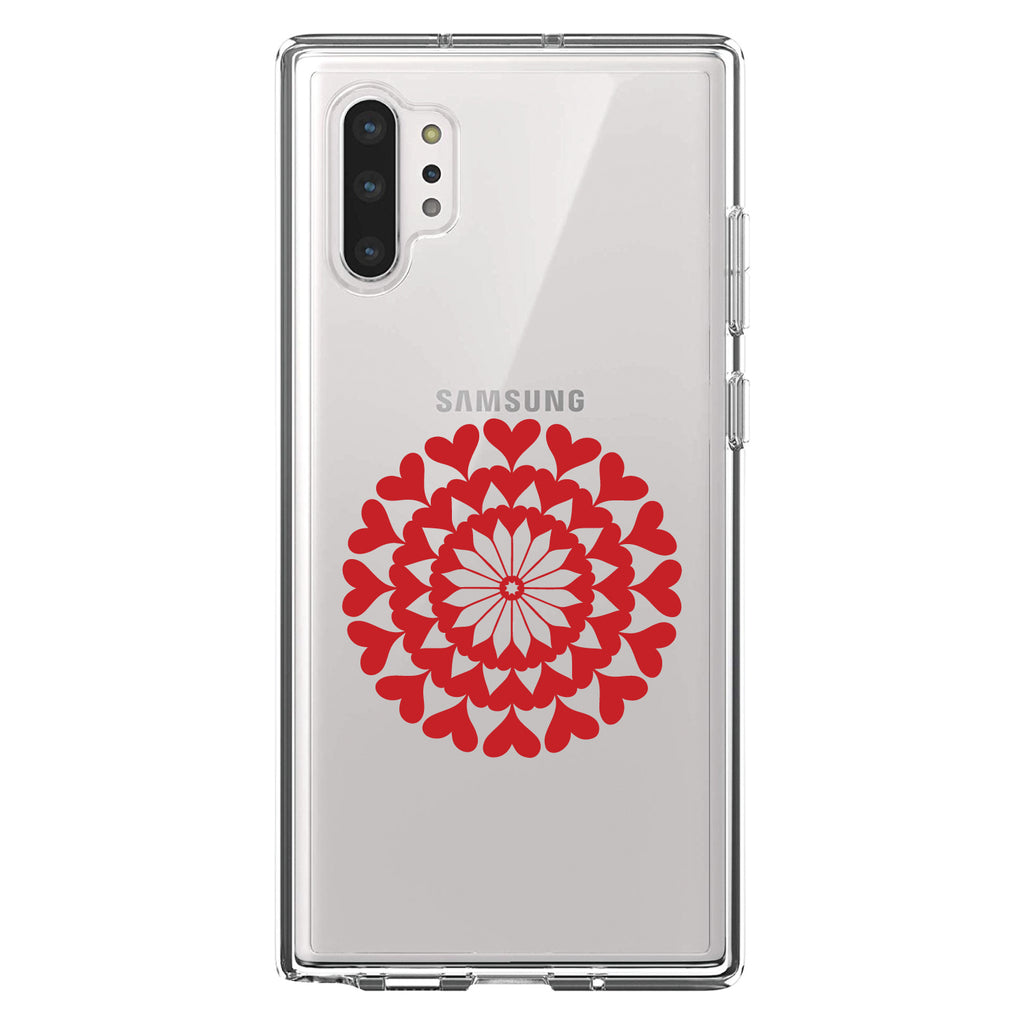 Red Hearts Mandala Clear Shockproof iPhone Case, view 10