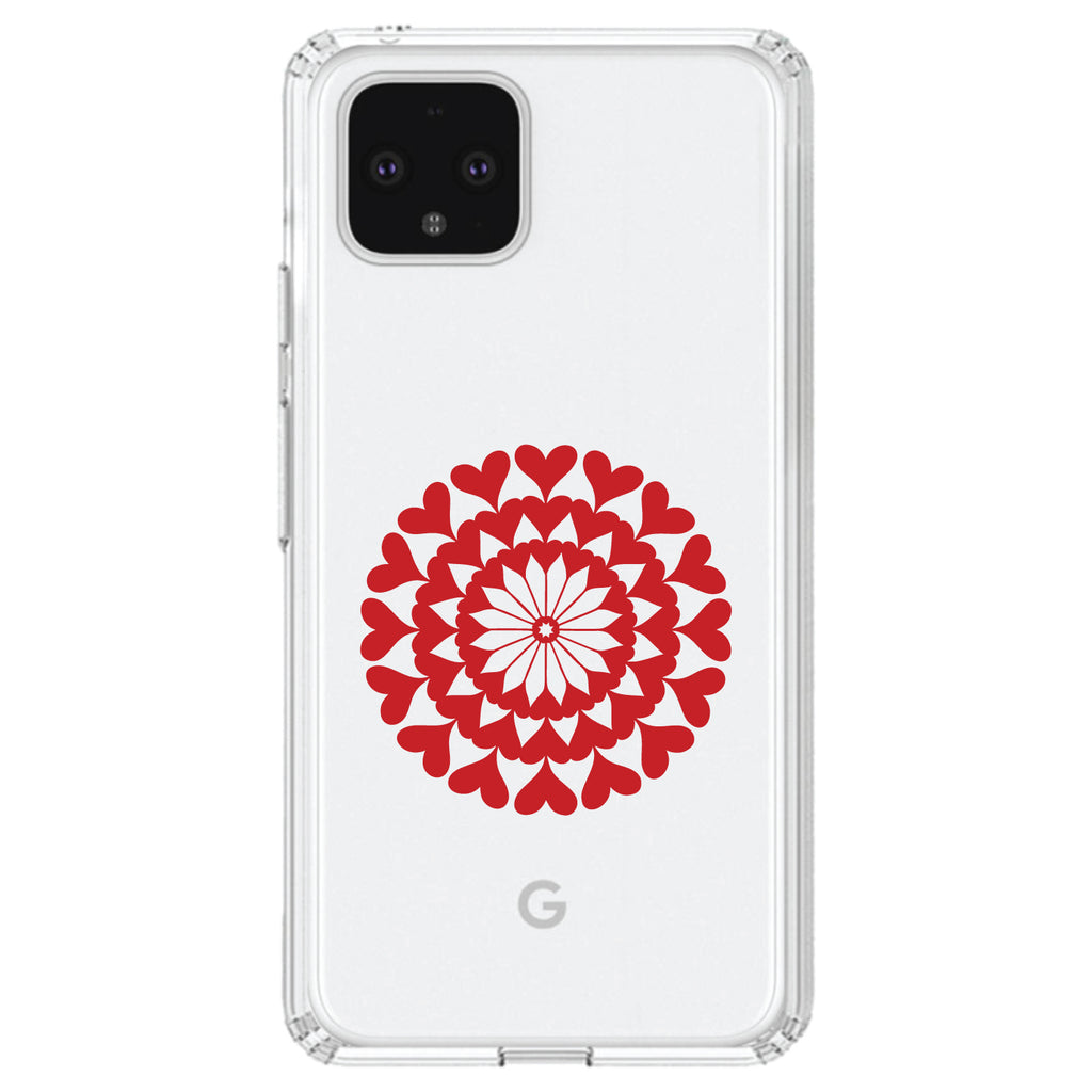 Red Hearts Mandala Clear Shockproof iPhone Case, view 23