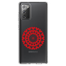 DistinctInk® Clear Shockproof Hybrid Case for Apple iPhone / Samsung Galaxy / Google Pixel - Red Hearts Mandala