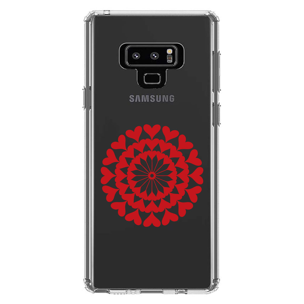 Red Hearts Mandala Clear Shockproof iPhone Case, view 11