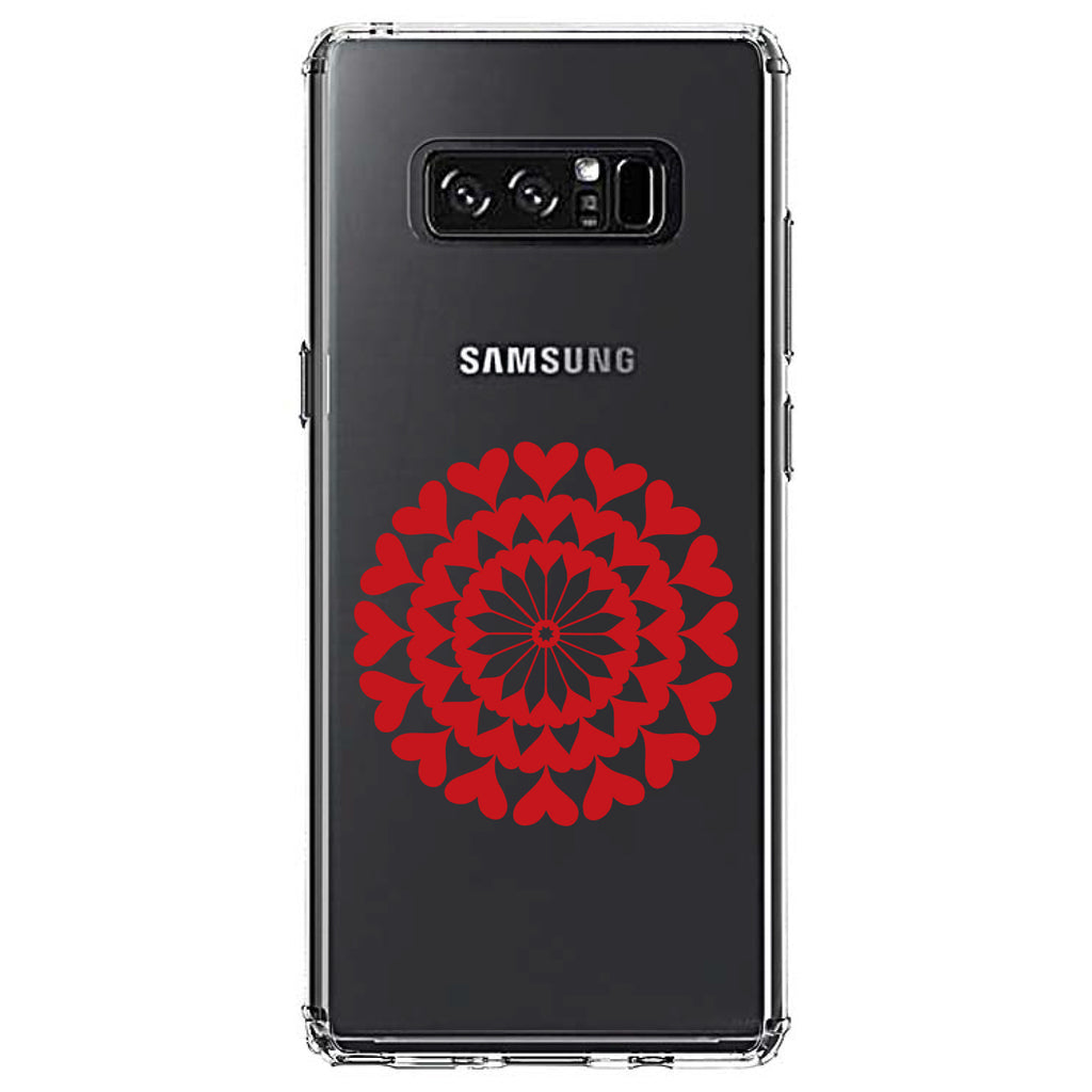Red Hearts Mandala Clear Shockproof iPhone Case, view 12