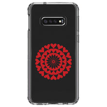 DistinctInk® Clear Shockproof Hybrid Case for Apple iPhone / Samsung Galaxy / Google Pixel - Red Hearts Mandala