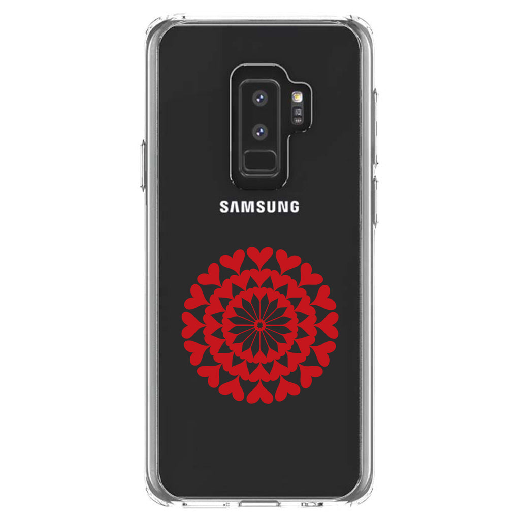 Red Hearts Mandala Clear Shockproof iPhone Case, view 20