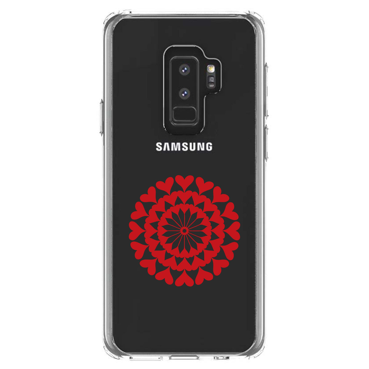 Red Hearts Mandala Clear Shockproof iPhone Case, view 20