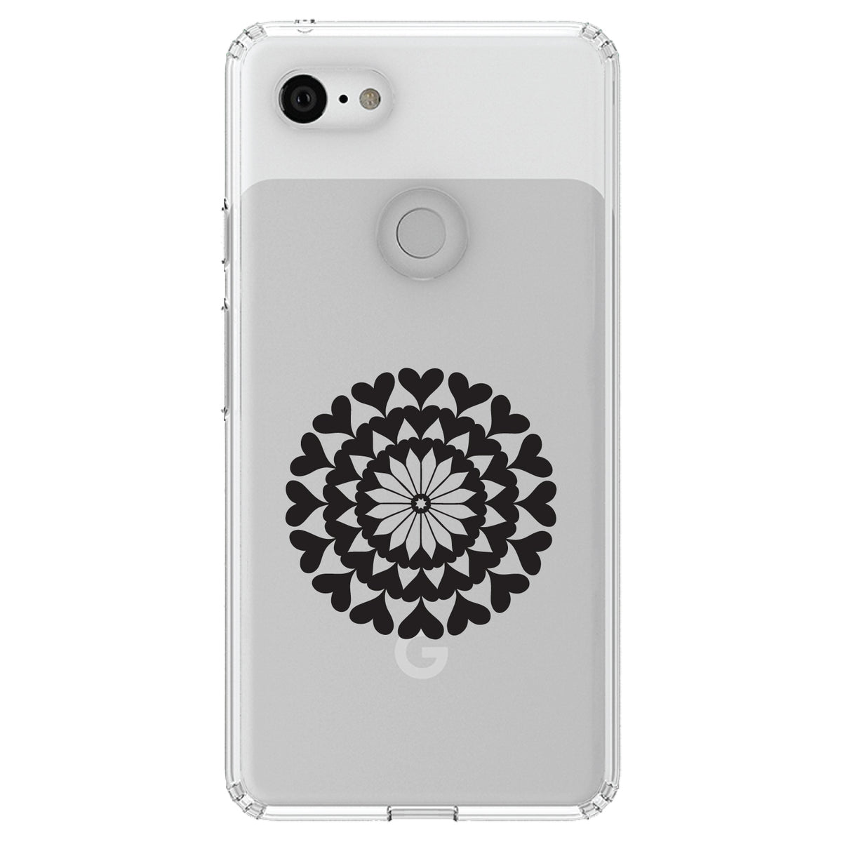 Black Hearts Mandala Clear Shockproof iPhone Case, view 21