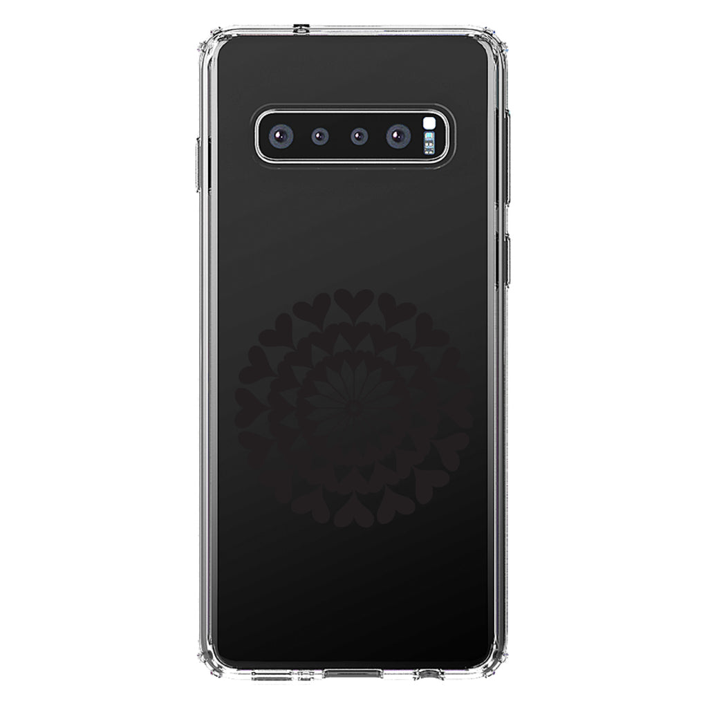 Black Hearts Mandala Clear Shockproof iPhone Case, view 17