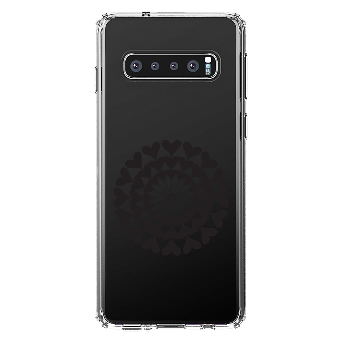 Black Hearts Mandala Clear Shockproof iPhone Case, view 17