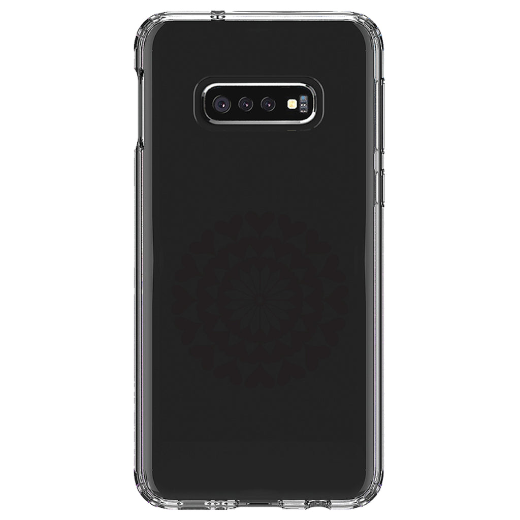 Black Hearts Mandala Clear Shockproof iPhone Case, view 18