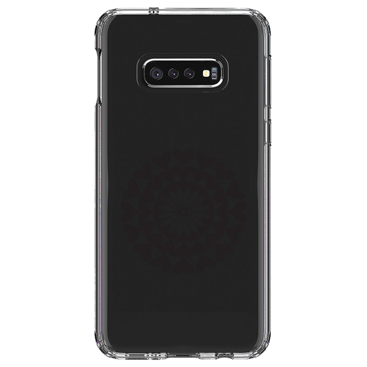Black Hearts Mandala Clear Shockproof iPhone Case, view 18