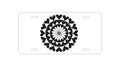 Custom Aluminum Decorative Vanity Front License Plate - Black Hearts Mandala