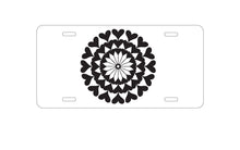 DistinctInk Custom Aluminum Decorative Vanity Front License Plate - Black Hearts Mandala