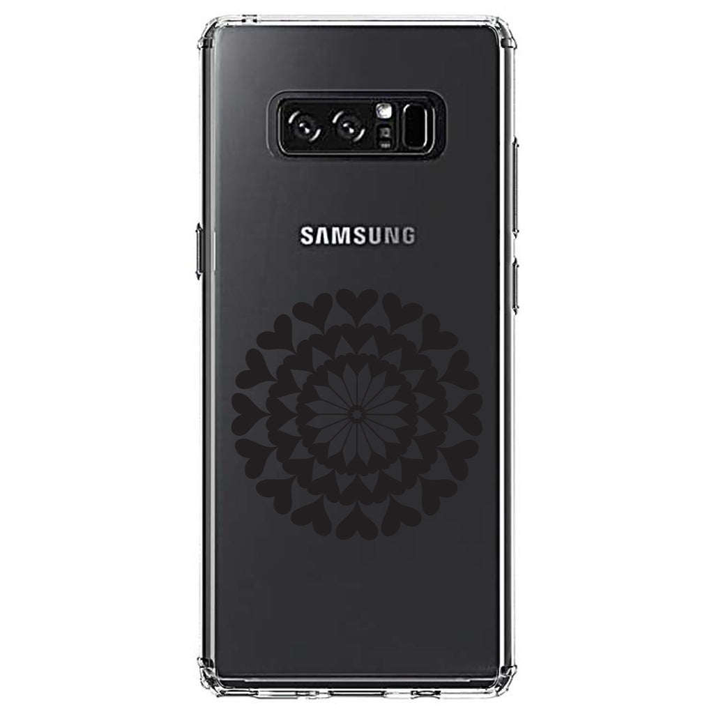 Black Hearts Mandala Clear Shockproof iPhone Case, view 12