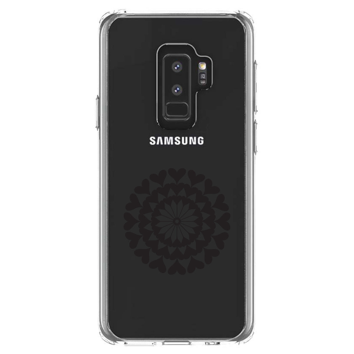 Black Hearts Mandala Clear Shockproof iPhone Case, view 20