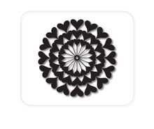 DistinctInk Custom Foam Rubber Mouse Pad - 1/4" Thick - Black Hearts Mandala