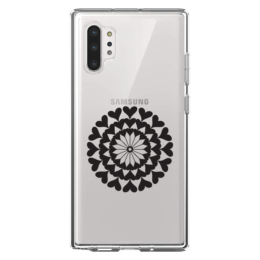 Black Hearts Mandala Clear Shockproof iPhone Case, view 10