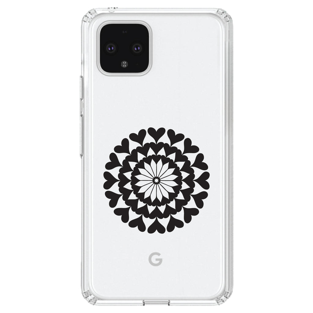 Black Hearts Mandala Clear Shockproof iPhone Case, view 23