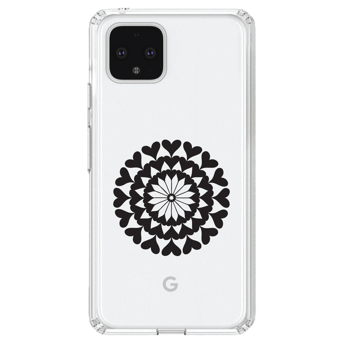 Black Hearts Mandala Clear Shockproof iPhone Case, view 23