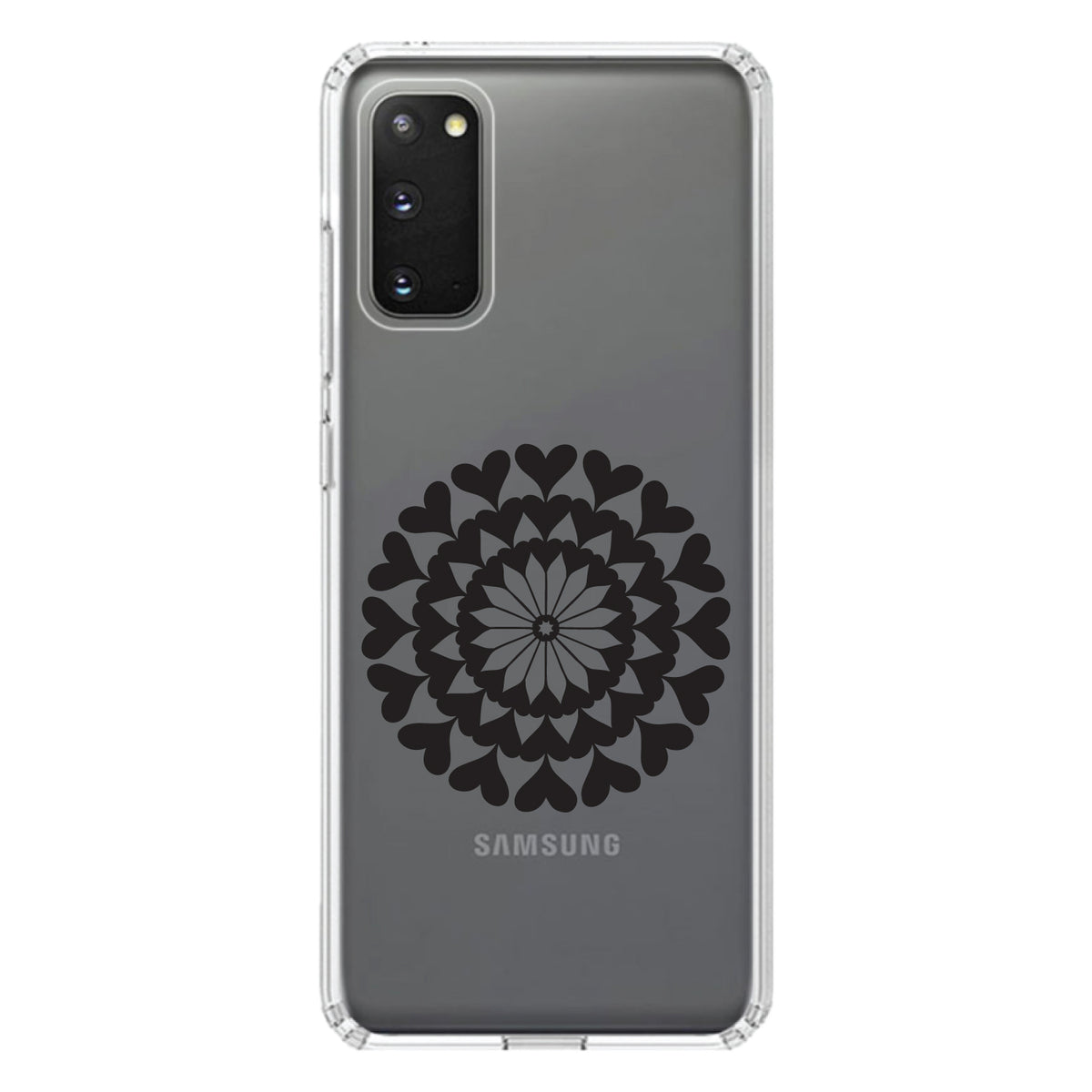 Black Hearts Mandala Clear Shockproof iPhone Case, view 14