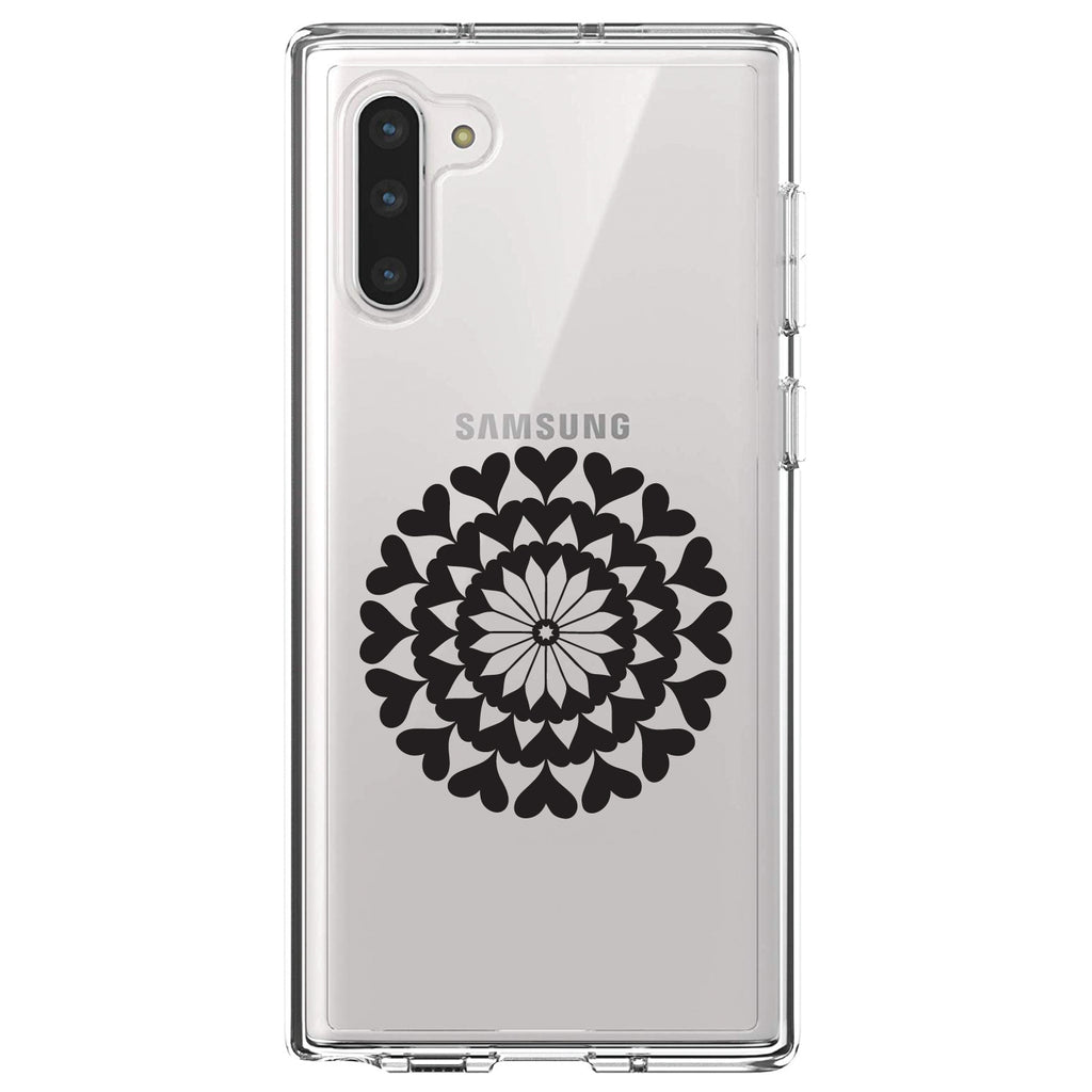 Black Hearts Mandala Clear Shockproof iPhone Case, view 9