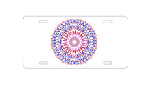 DistinctInk Custom Aluminum Decorative Vanity Front License Plate - Modern Mandala - Blue Red Pink