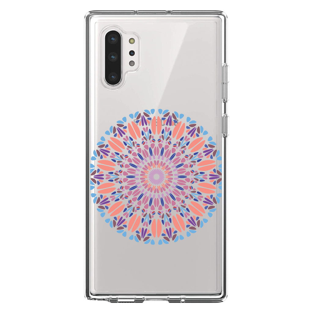 Modern Mandala, Blue Peach Purple Clear Shockproof iPhone Case, view 10