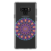 DistinctInk® Clear Shockproof Hybrid Case for Apple iPhone / Samsung Galaxy / Google Pixel - Modern Mandala - Blue Peach Purple