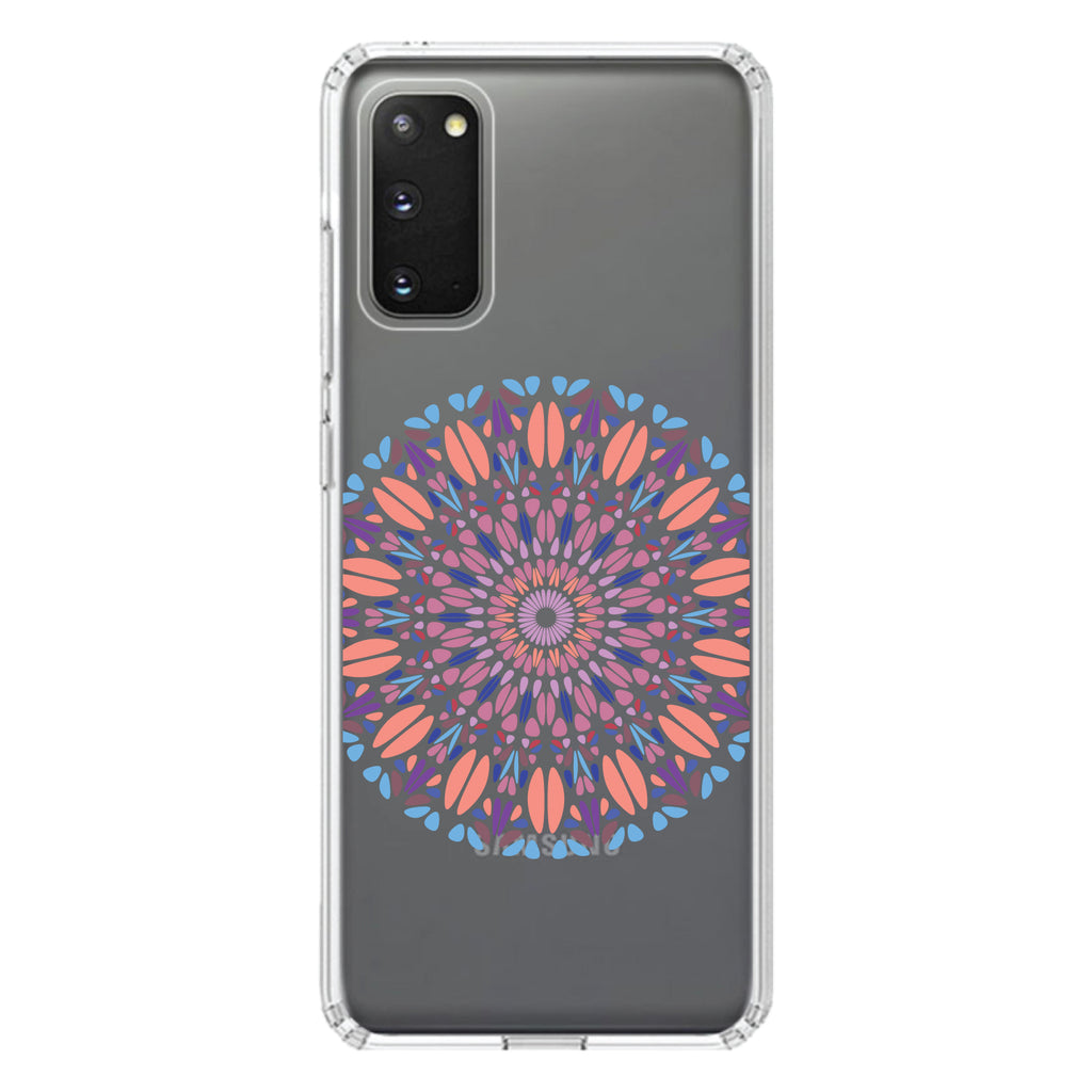 Modern Mandala, Blue Peach Purple Clear Shockproof iPhone Case, view 14