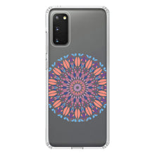DistinctInk® Clear Shockproof Hybrid Case for Apple iPhone / Samsung Galaxy / Google Pixel - Modern Mandala - Blue Peach Purple