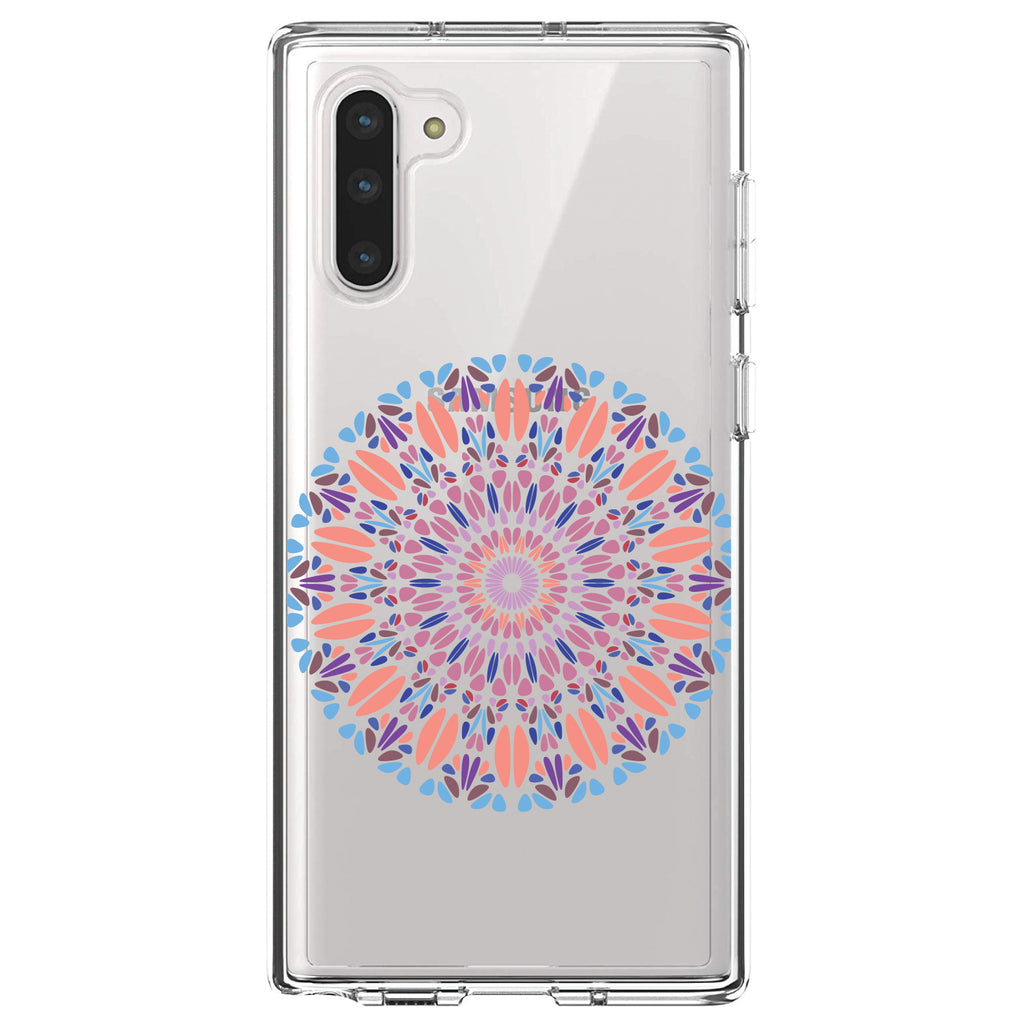 Modern Mandala, Blue Peach Purple Clear Shockproof iPhone Case, view 9