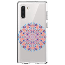 DistinctInk® Clear Shockproof Hybrid Case for Apple iPhone / Samsung Galaxy / Google Pixel - Modern Mandala - Blue Peach Purple