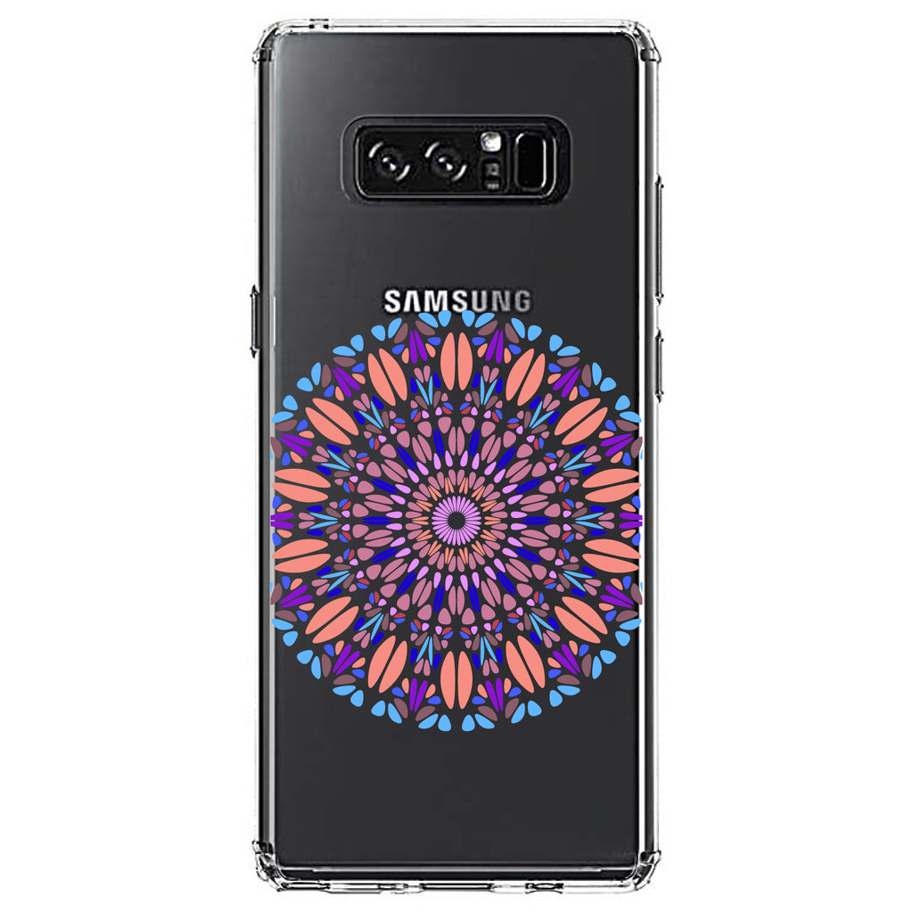 Modern Mandala, Blue Peach Purple Clear Shockproof iPhone Case, view 12