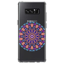 DistinctInk® Clear Shockproof Hybrid Case for Apple iPhone / Samsung Galaxy / Google Pixel - Modern Mandala - Blue Peach Purple