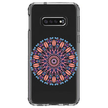 DistinctInk® Clear Shockproof Hybrid Case for Apple iPhone / Samsung Galaxy / Google Pixel - Modern Mandala - Blue Peach Purple
