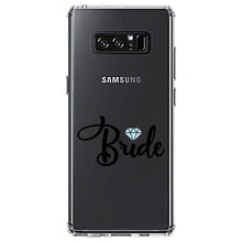 DistinctInk® Clear Shockproof Hybrid Case for Apple iPhone / Samsung Galaxy / Google Pixel - Bride Diamond - Wedding Design