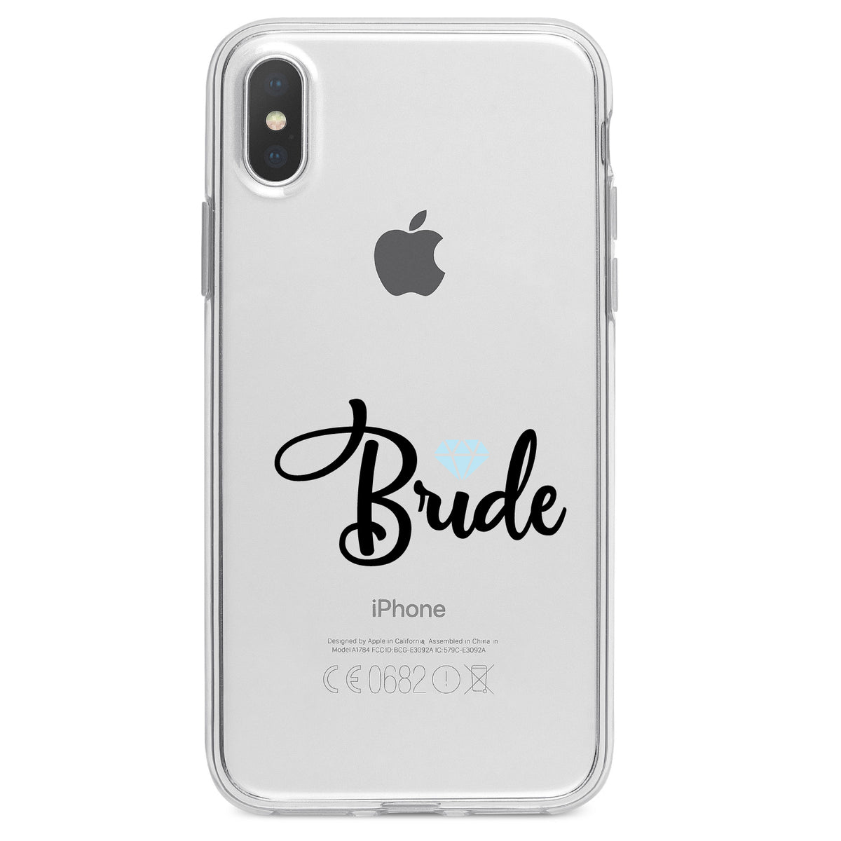 Bride Diamond, Wedding Design Clear Shockproof iPhone Case, view 4
