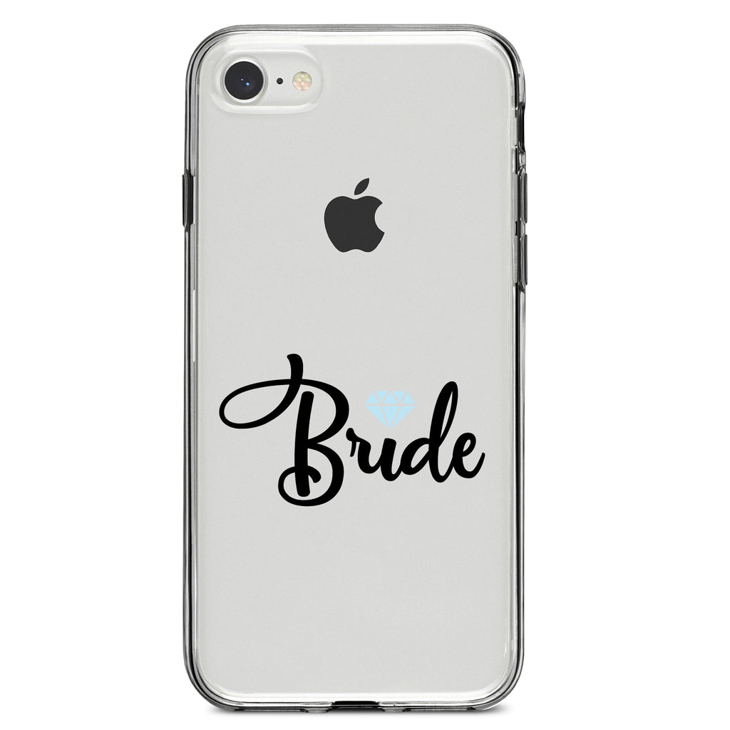 Bride Diamond, Wedding Design Clear Shockproof iPhone Case, view 5