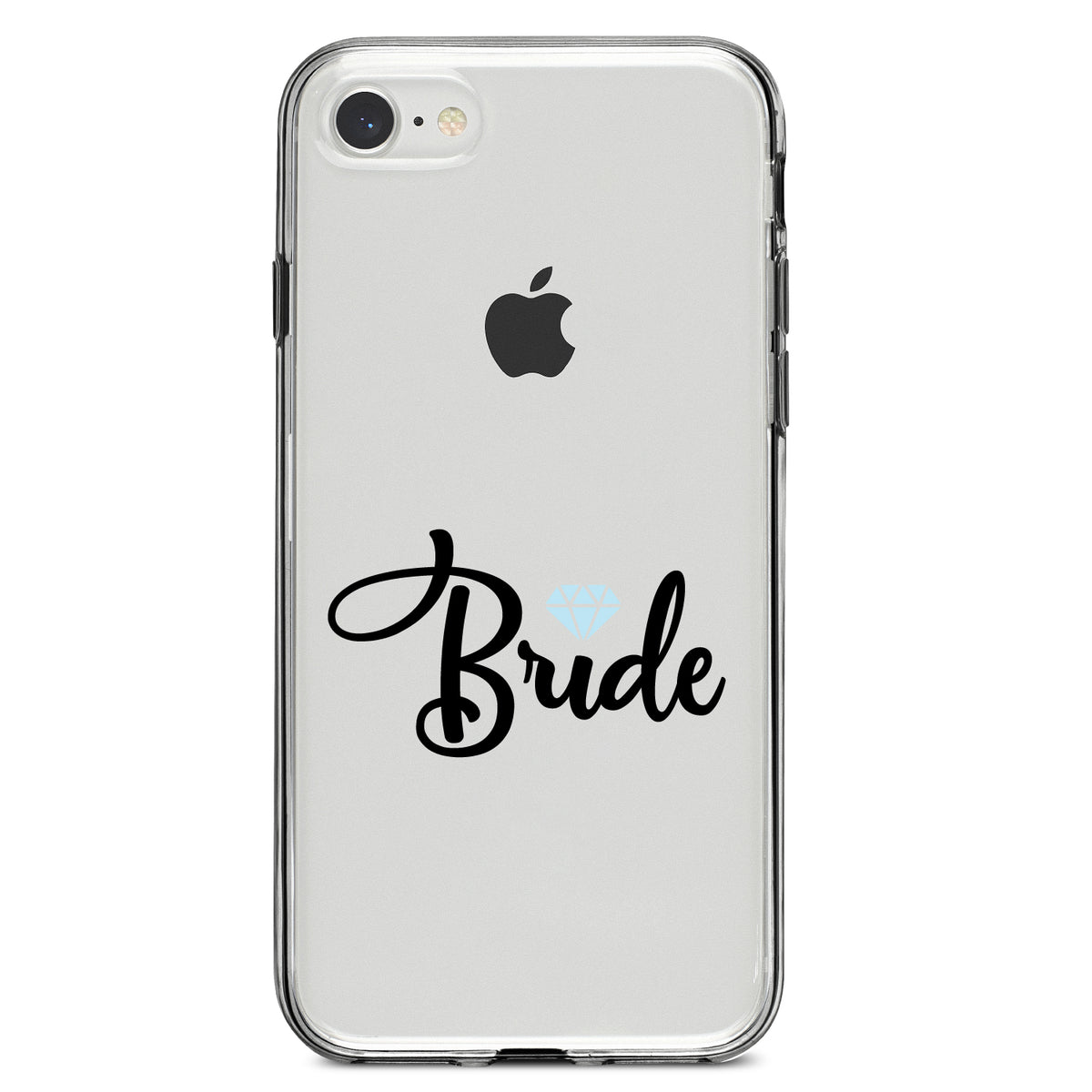 Bride Diamond, Wedding Design Clear Shockproof iPhone Case, view 5