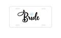 Custom Aluminum Decorative Vanity Front License Plate - Bride Diamond - Wedding Design