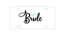 DistinctInk Custom Aluminum Decorative Vanity Front License Plate - Bride Diamond - Wedding Design