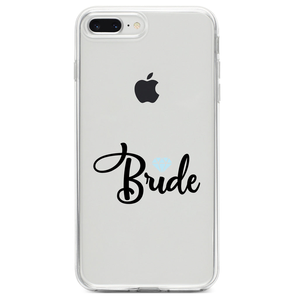 Bride Diamond, Wedding Design Clear Shockproof iPhone Case, view 6