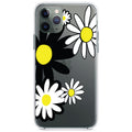 Black & Yellow Modern Daisies Clear Shockproof iPhone Case