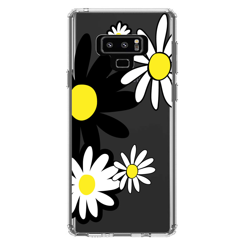 Black & Yellow Modern Daisies Clear Shockproof iPhone Case, view 11