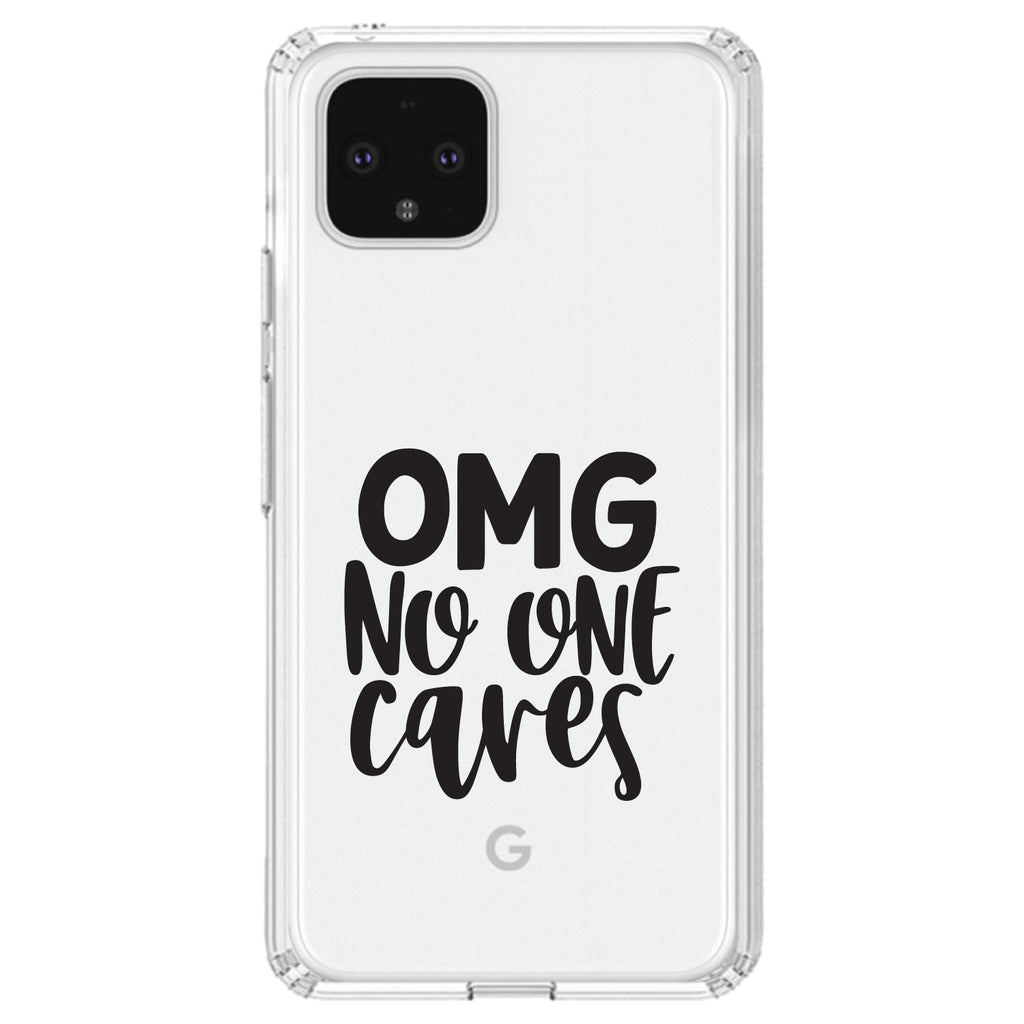 OMG No One Cares, Black Clear Shockproof iPhone Case, view 24