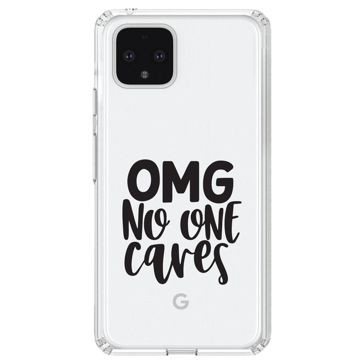 OMG No One Cares, Black Clear Shockproof iPhone Case, view 24